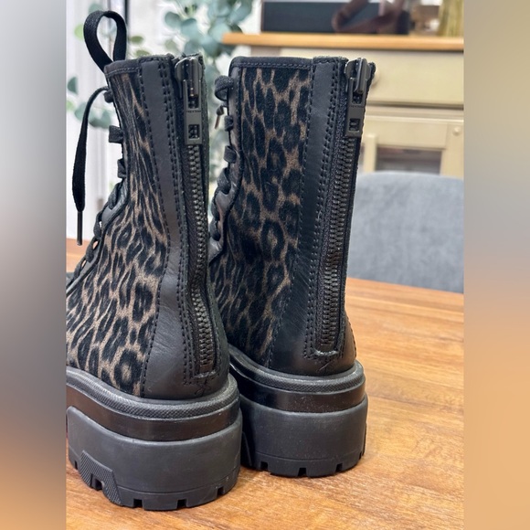 Rag & Bone Shaye Hiker Leather Boots In Black Cheetah Size 36 - Picture 5 of 14